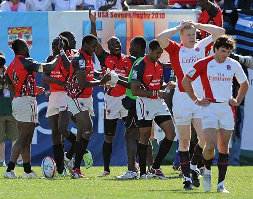Kenya celebrate victory over England after sudden death