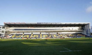 A general view of the main stand at Sixways Stadium