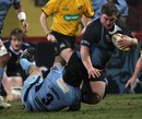 Glasgow prop Moray Low is felled by Gary Powell