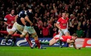 Wales wing Shane Williams dives in to score his 50th Test try for his country