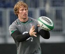 Ireland hooker Jerry Flannery catches the ball