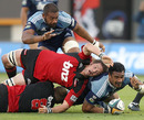 The Crusaders' Richie McCaw stretches back for the ball