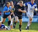 Newcastle's Jimmy Gopperth exploits a gap in the Bath defence